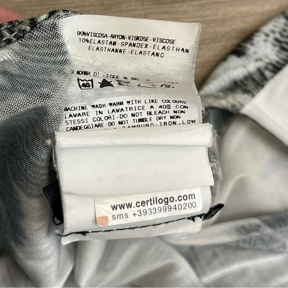 Roberto Cavalli Just Cavalli Black & White Print Wrap Mini Dress - Picture 7 of 11